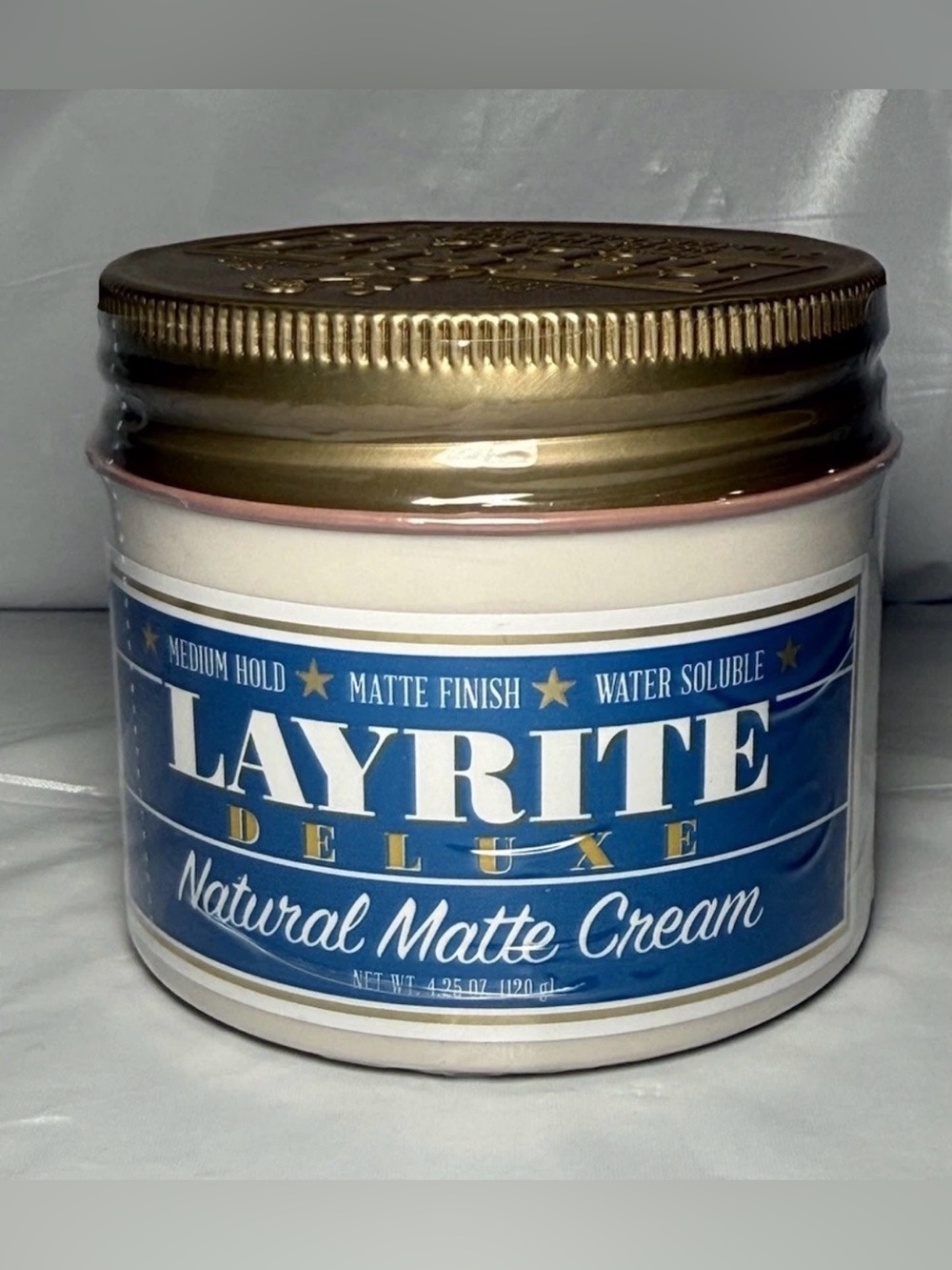 Layrite Deluxe Natural Matte Cream 4.25oz/120g NEW SEALED For Barbers By Barbers
